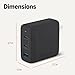 Amazon Basics Fast Charging USB C Nano GaN Wall Charger, 120W 3-Port for Laptops Tablets Phones, Black