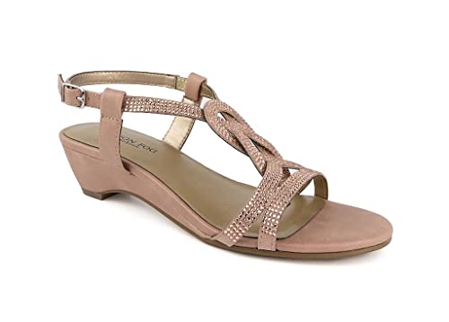 Image of LONDON FOG Womens Macey Demi-Wedge Dress Sandals