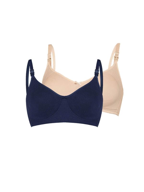Image of Inner Sense Organic Cotton Bamboo Feeding Bra for Women Full Coverage I Non Padded Encircled Nursing Bra for Women with Side Support and Wirefree Design (Combo Pack)