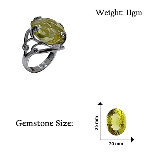 Bague quartz citron en argent durable qui ne ternit pas - 4