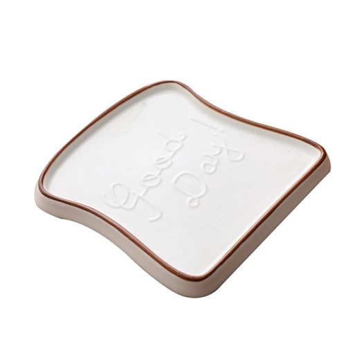 AENZA Piatto Pane in Ceramica Piatti a Forma di Toast da Vassoio per Alimenti in Porcellana Utensili da Cucina(1)