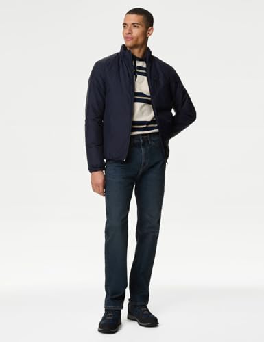 Image of Marks & Spencer Mens Light Wash Mid Rise Regular Fit Jeans