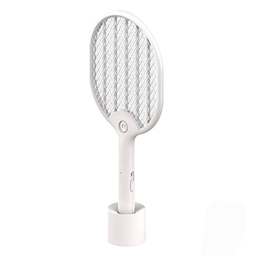 Preisvergleich Produktbild BHYS Elektrische Fliegenklatsche, der elektronische Insektenvernichter und Fliegenvernichter, tragbar, mit Taschenlampe, weiß, 490mmx210mmx32mm