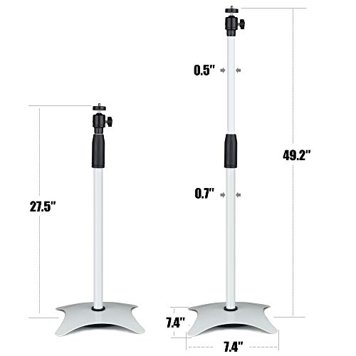 Projector Tripod Stand Drsn Portable Tripod Adjustable Height 27\" to 49\" 360°Swivel Pivot Ball Head Floor Stand Holder for Small Camera Webcam Microphone Projector GoPro