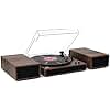 Vintage 3-Speed Turntable Bluetooth Input Record Player Vinyl Record Player with Twin Built-in Stereo Speakers,Auto Stop,RCA Output,Acrylic Dust Cover