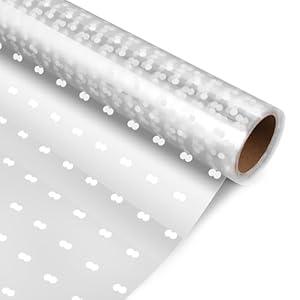 STOBOK Klares Cellophan Geschenkfolie Weiße Punkt 80cm