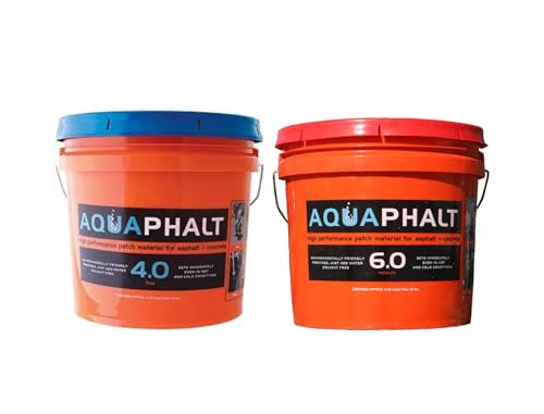Bundle of Aquaphalt 4.0 & 6.0 Permanent Asphalt Repair for Potholes, Driveways and Roads- Buckets