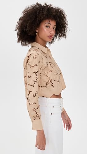 L'AGENCE Women's Seychelle Cropped Button Down Shirt4