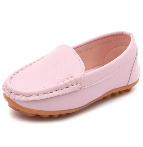 LONSOEN Toddler Little Kid Boys Girls Soft Slip On Loafers Dress Flat Shoes