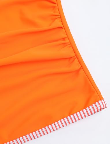 Image of ZAFUL Womens Tankini Swimsuits V Neck Push Up Swim Top Color Block Tummy Control High Waisted Bathing Suits Swim Bottom