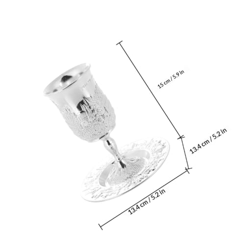Coupe de vin de Kiddouch en alliage de zinc argenté pour célébration - 3