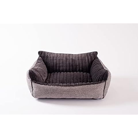 Left Pine x P.L.A.Y. Deep Edge Day Bed, Velvet Sleeping Bed for Puppies & Small Dogs with Bolster Sides - Raised Edges, Memory Foam Cushion, Non-Slip, Machine Washable (Small) Cover