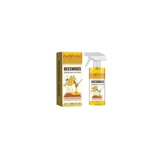 Beeswax Wood Polish Spray, 4oz Natural Micro-Molecularized Beeswax Sprays, Beewax Essential Oil Wax Wood Floor Spray Furniture Polish and Cleaner for Living Room, Kitchens, Floors (Yellow B 1pcs)