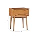Walker Edison Atticus Solid Wood Retro 1-Drawer Nightstand, 25 Inch, Caramel