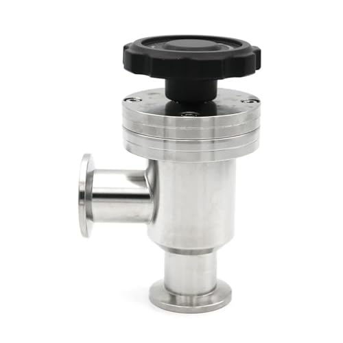 Válvula angular de vacío KF16 manual tipo flapper en acero inoxidable 7