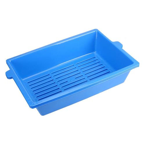 Bac à litière pour chat bleu plastique rigide accessoire de toilettage ouvert