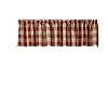 Park Designs Farmhouse Kitchen Valances for Windows Garnet Tan Buffalo Check Fall Decor Window Valance Curtains Plaid Curtain Valances for Windows Boho Living Rooms Bathrooms 72 x 14