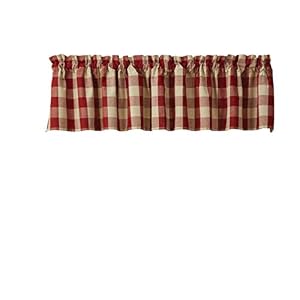 Park Designs Farmhouse Kitchen Valances for Windows - Garnet & Tan Buffalo Check | Fall Decor Window Valance Curtains | Plaid Curtain Valances for Windows | Boho Living Rooms & Bathrooms | 72" x 14" Park Designs Farmhouse Kitchen Valances for Windows Garnet Tan Buffalo Check Fall Decor Window Valance Curtains Plaid Curtain Valances for Windows Boho Living Rooms Bathrooms 72 x 14