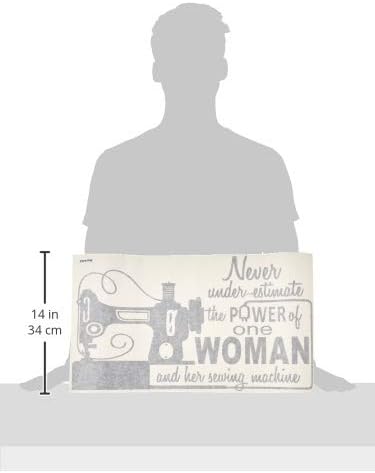 Miniatura 3 de Never Underestimate One Woman - Calcomanías de vinilo para sala de costura, 23 x 13 pulgadas, color gris tormenta