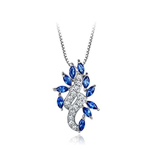 Colliers en Argent Sterling et pendentif en pierre bleue créée, un bijou fin d'exception.