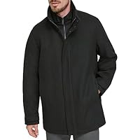 Dockers Men's Wool Melton Two Pocket Full Length Duffle Coat, Black, X-Large