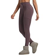 baleaf Women's Fleece Lined Thermal Leggings High Waisted Warm Winter Running Hiking Pants with P...