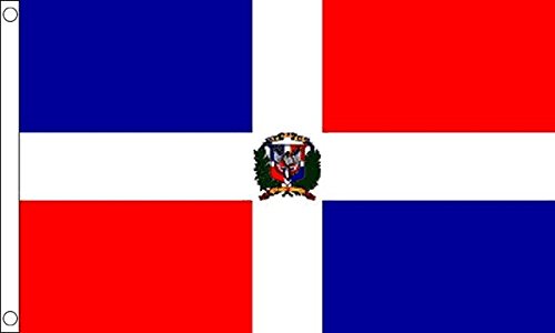 Flagtex Dominican Republic Flag 3ft x 2ft National Flag Blue Red White Cross Coat of Arms Premium Polyester Brass Grommets Double Stitched 90cm x 60cm Indoor Outdoor Banner Decoration