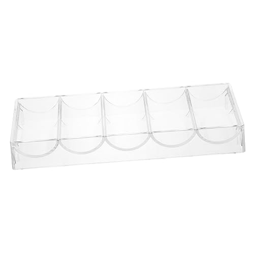 BESTonZON 5 Compartment Poker Chip Holder -to-Carry and Organize Plastic Chip Storage Supplies