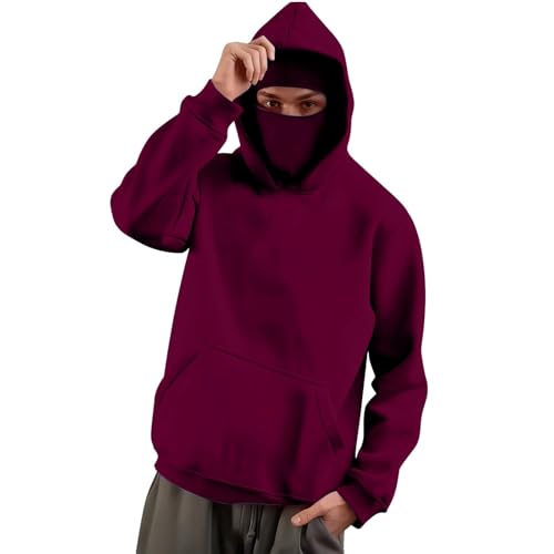 Sudadera forro de esquí hombre contra el viento con chaqueta protección solar vino 4