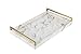 WV Decorative Tray Faux Leather Faux Marble Finish with Brushed Ti-Gold Stainless Steel Handle (White)