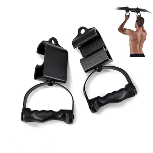 Pull Up Grips, Neutral Grip Pull Up Handles - Wrist Friendly Rotating Design Gym Handles for LAT Pulldown Pull Ups Rows - Ergonomic Exercise Handles Fit Pull Up Bar Grips Strength Training
