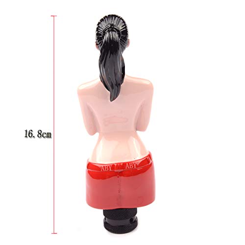 Autoboy Beautiful Sexy Girl Gear Stick Shift Shifter Knob Lever Cover Universal Fit For Car Manual Transmission And Automatic Transmission Without Lock Button(Red) #TOP3