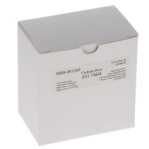 House Brand Dentistry 401260 HSB FG #7404 12-Blade Egg Shaped Trimming & Finishing Burs 100/Pk