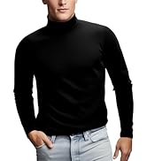 Zengjo Mens Base Layer Cold Weather Mock Turtleneck Shirt(Heather