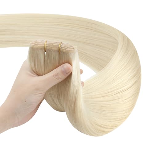 Image of Full Shine Ovo Weft Hair Extensions 16 Inch 80G Platinum Blonde Human Hair