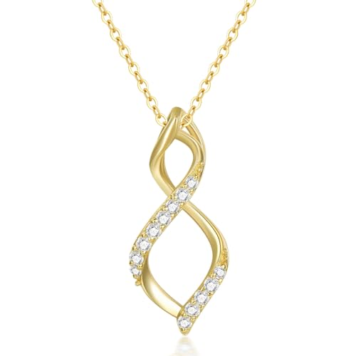 14K Solid Gold Infinity Necklace for Women Sunflower/Moissanite/Simulated Dimaond Infinity Pendant Necklaces Jewelry Gifts for Women Her Wife Daughter Christmas Anniversary Thanksgiving Birthday