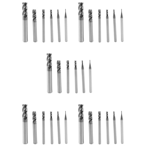 Sxmrmnx Juego de 30 fresas de extremo de 4 flautas para aceros, cuadradas, CNC, carburo CNC, brocas de enrutador en espiral de diámetro (1, 2, 3, 4, 6, 8 mm)