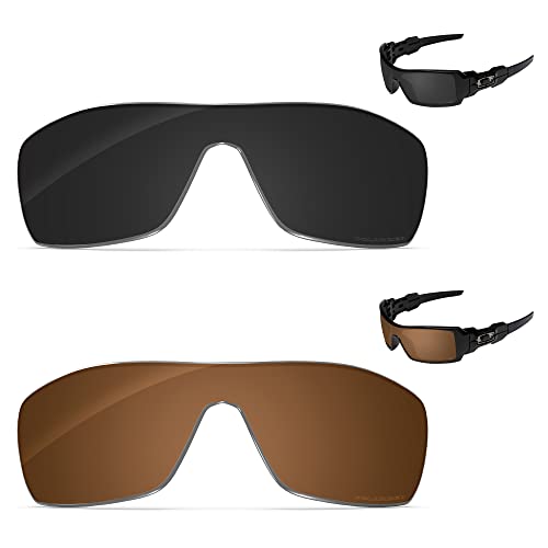Image of Performance Replacement Lenses Compatible with Oakley Oil Rig, Polarized, UV Protection, Anti-Scratch