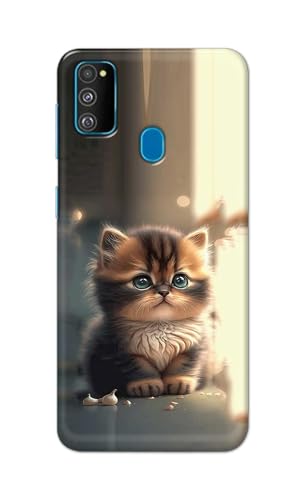 Image of PRINTFIDAA Printed Hard Back Cover Case for Samsung Galaxy M30s | Samsung Galaxy M21 | Samsung M21 2021 Edition Back Cover (Cute Cat) -112