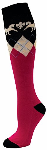 Equine Couture Hadley Knee Hi Socks | Color - HotPink/Navy