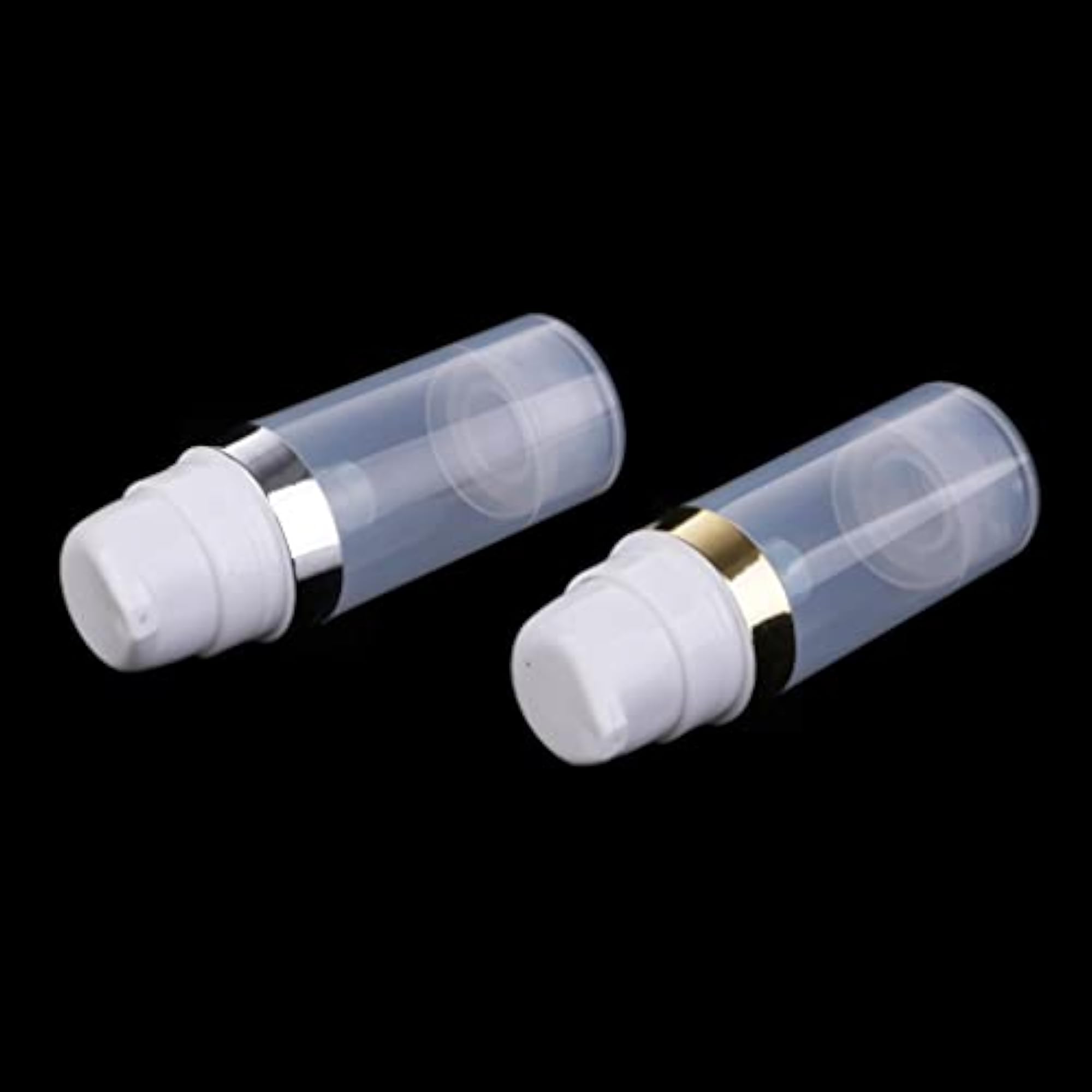 2X 10ml Clear Vacuum Press Pump Bottle Cosmetic Lotions Container