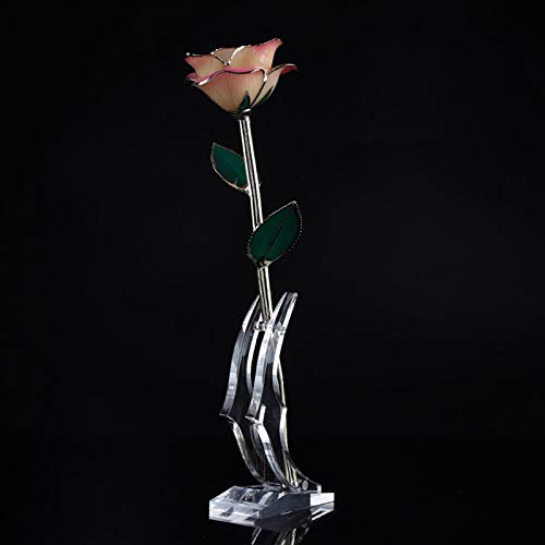 Tnfeeon 24K Gold Rose Flower,Gold Foil Artificial Forever Rose Long Stem Rose Gift Box with Stand, Defult, default - Image 3