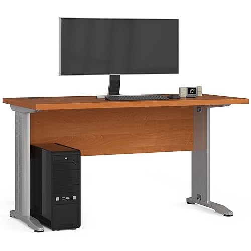 AKORD | Schreibtisch | Computer-Schreibtisch mit Metallfüßen | 135 cm Breit | Modernes Design | ABS-Kante | Laminierte Platte 32 cm | Erle