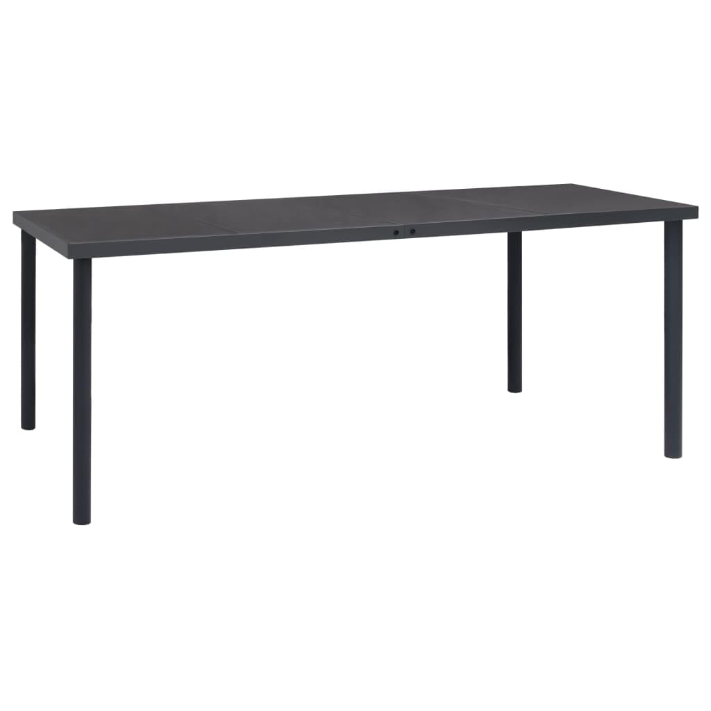 vidaXL Garten Essgruppe 7-TLG., Gartenmöbel Set Tisch 6 Stühle, Sitzgruppe für Garten Terrasse, Gartengarnitur Gartenset, Schwarz Stahl Textilene