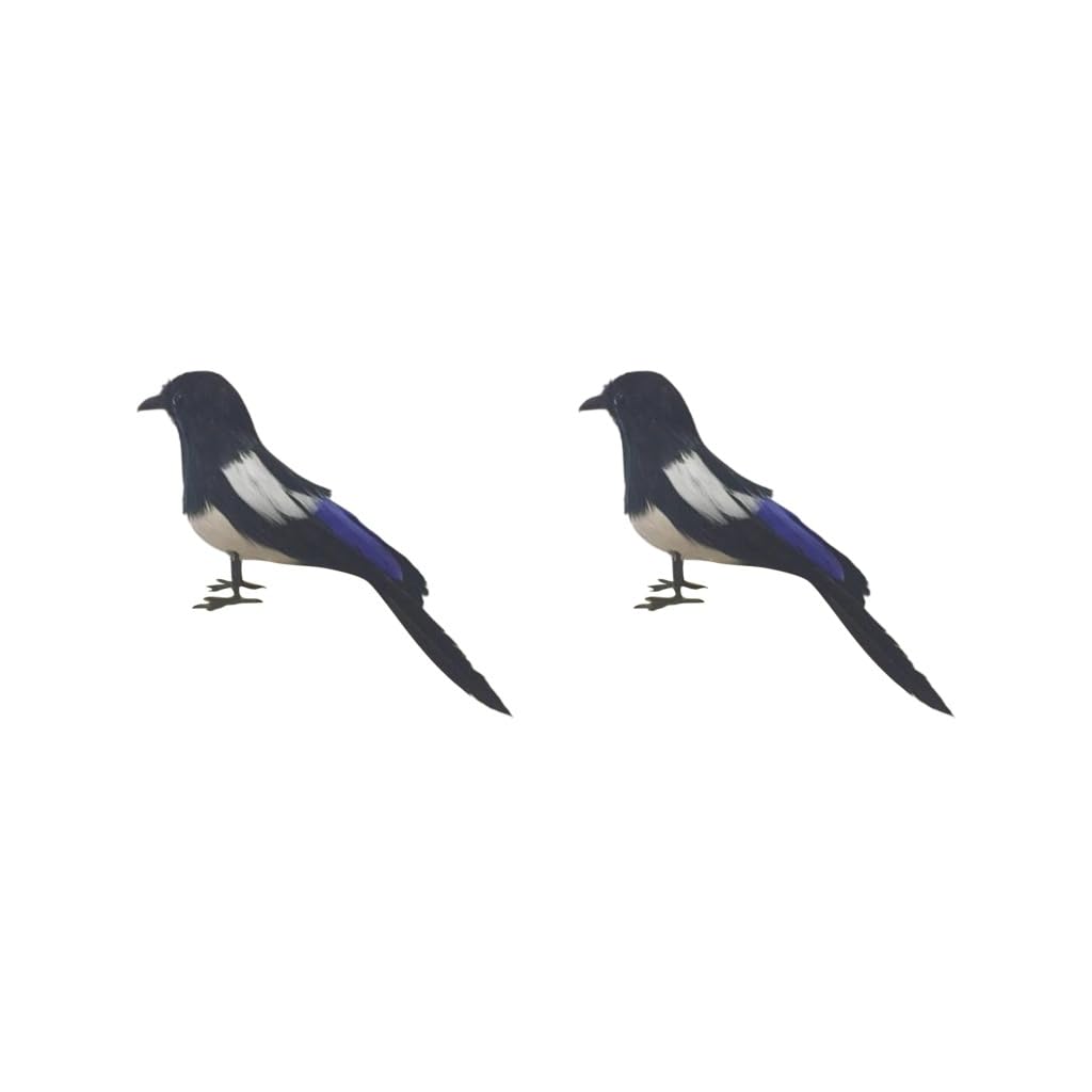 NeaxgeandX 2 set of Magpie Simulation Bird Animal Bird Figurine Statue for Yard Art Outdoor Lawn 17 cm, Style 7