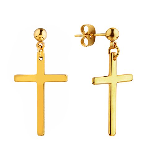 Boucles d'oreilles croix en acier pour sublimer votre style urbain et vos tenues de soirée