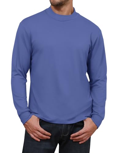 Angbater Mens Mock Turtleneck Long Sleeve Shirts Thermal Underwear Turtle Neck Undershirt Pullover T Shirt