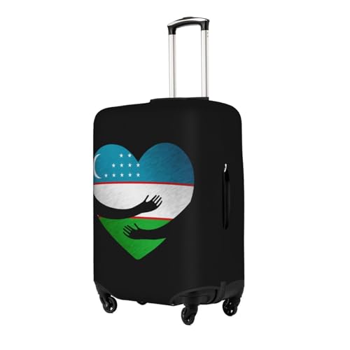 Travel Luggage Cover Uzbekistan Uzbek Flag Heart Fashion Washable Baggage Suitcase Protector Fit For Luggage Medium2