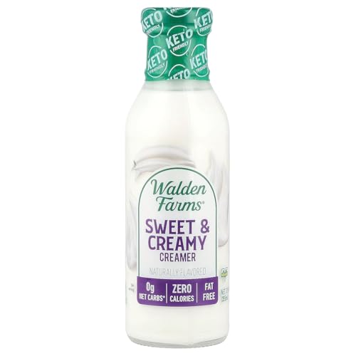 Walden Farms Sweet & Creamy Coffee Creamer – Zero Calorie, Sugar Free, Keto & Fat Free Non-Dairy...