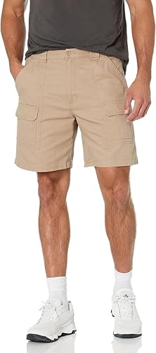 Savane Men's Regular 8” Hiking Cotton Cargo Shorts with Tech Pocket (Available in Big and Tall), Khaki, 36